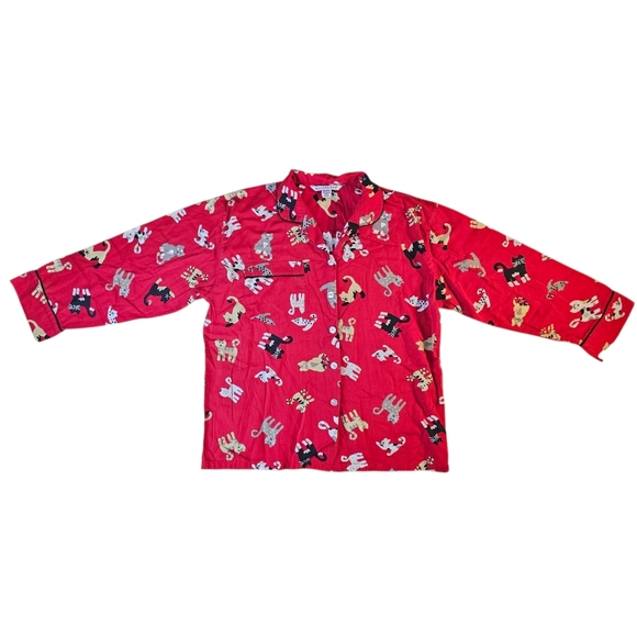Bellepointe Cotton Pajama Set Red Button Down Sleepwear Medium ❤️ - Picture 3 of 15